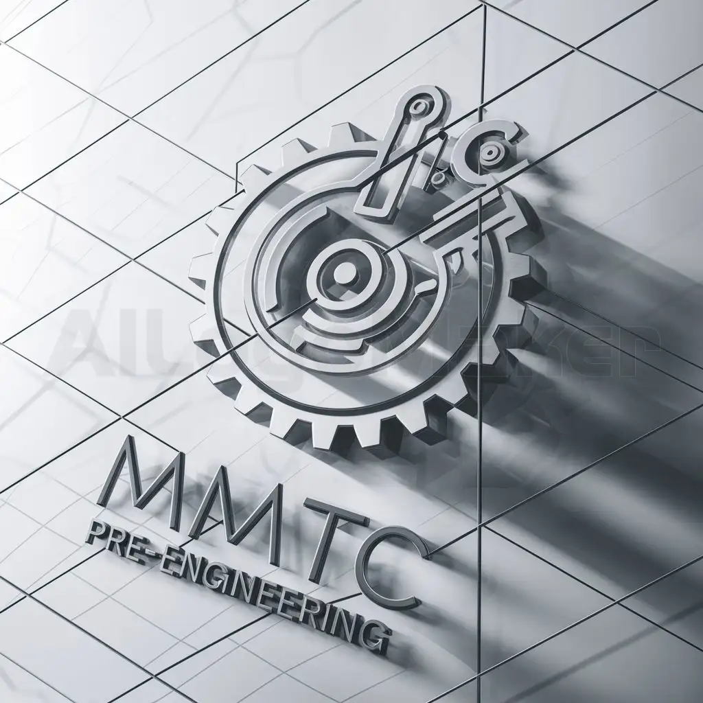 a logo design,with the text "MMTC Pre-Engineering", main symbol:a logo design, with the text 'MMTC Pre-Engineering', main symbol: Gears, mechanical devices, clear background with a grid,Moderate,be used in engineering industry,clear background