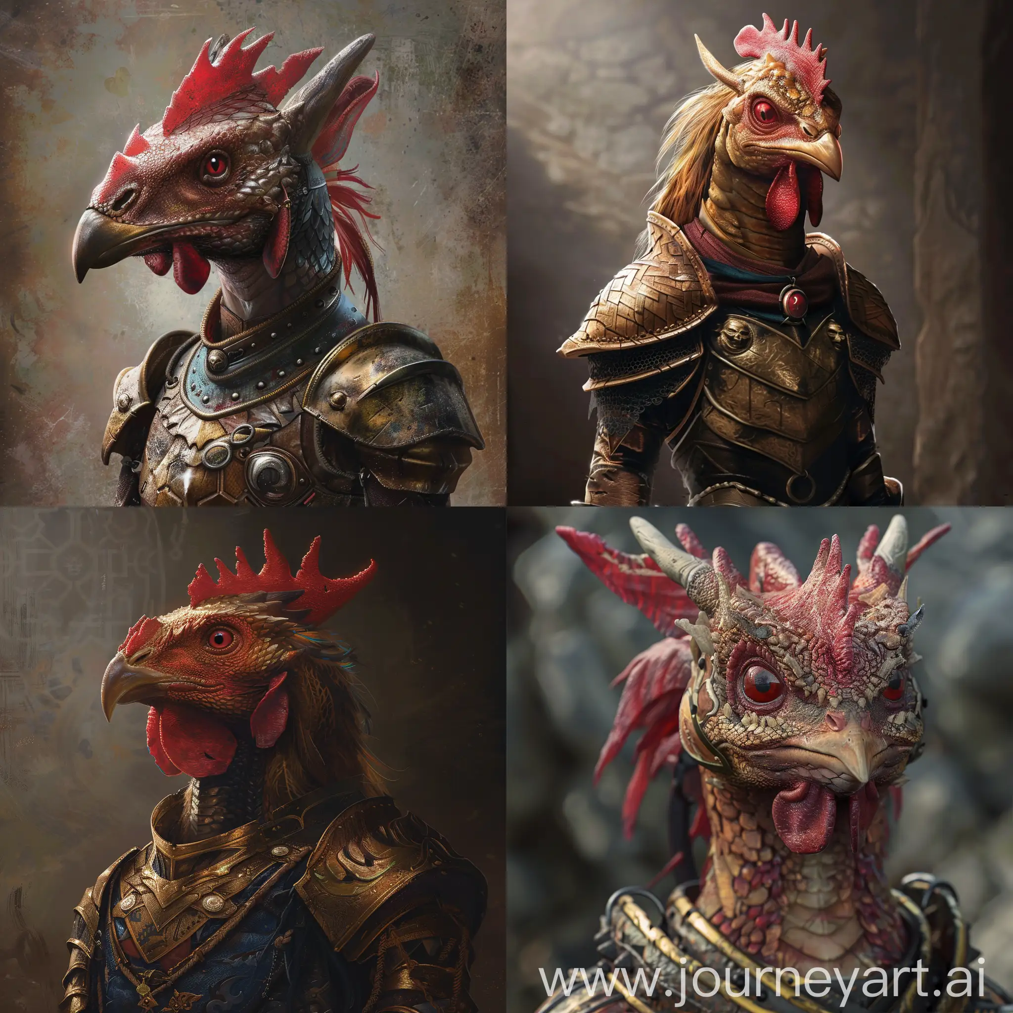 Adventurous-Young-Dragonborn-Rooster-in-Crimson-Armor