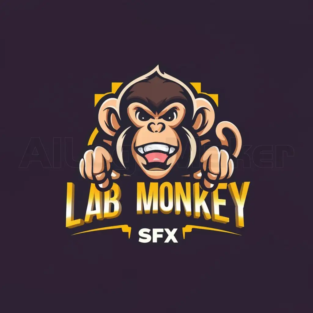 a logo design,with the text "Lab Monkey SFX", main symbol:Monkey,Moderate,be used in Others industry,clear background