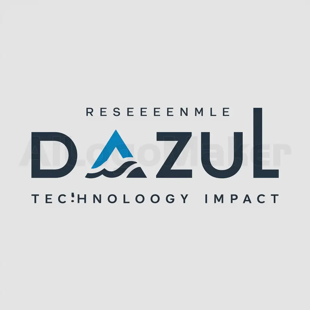 a logo design,with the text "Dazul", main symbol:Ocean and triangle,Moderate,be used in Technology industry,clear background