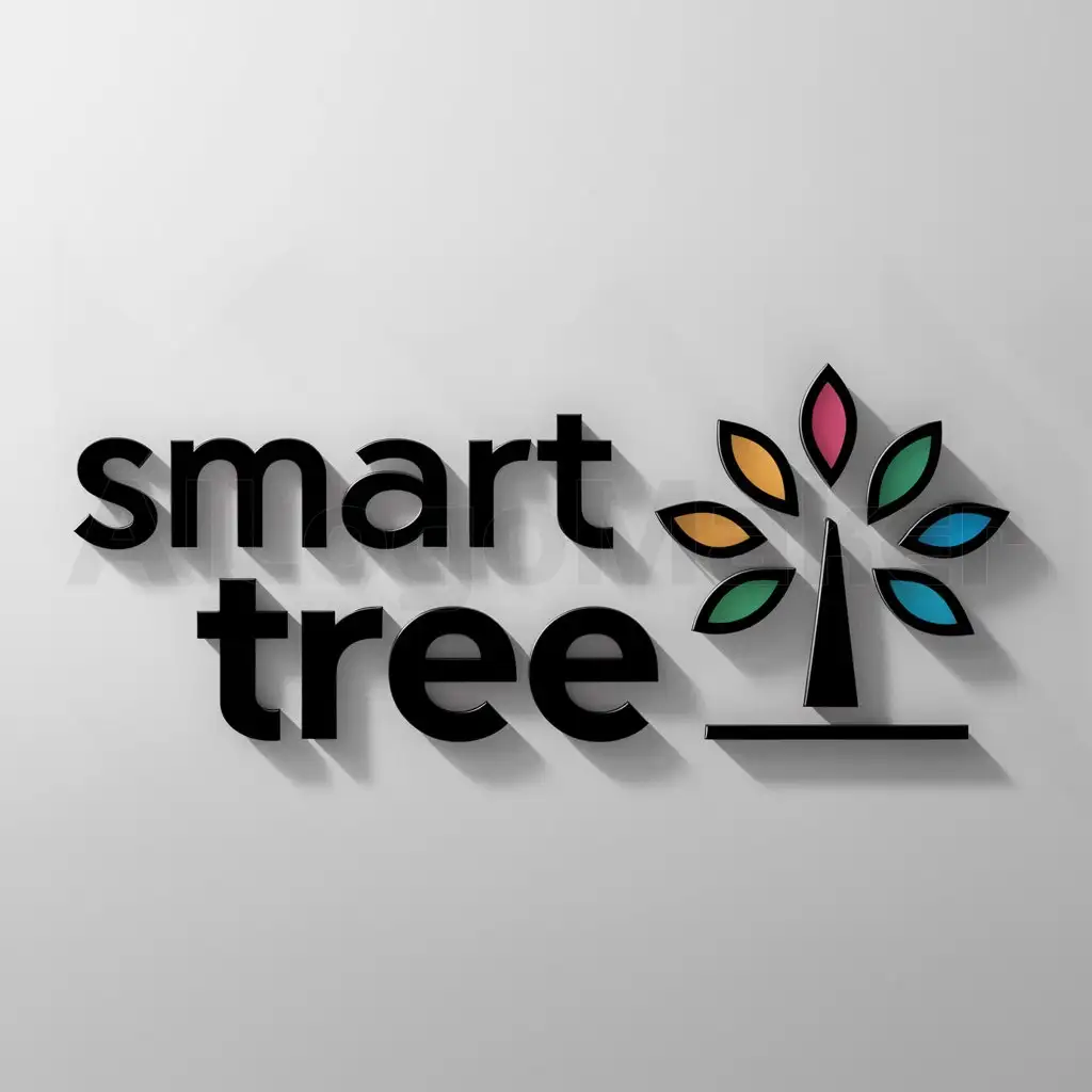 a logo design,with the text "Smart Tree", main symbol:tree in colourful australia,Minimalistic,clear background