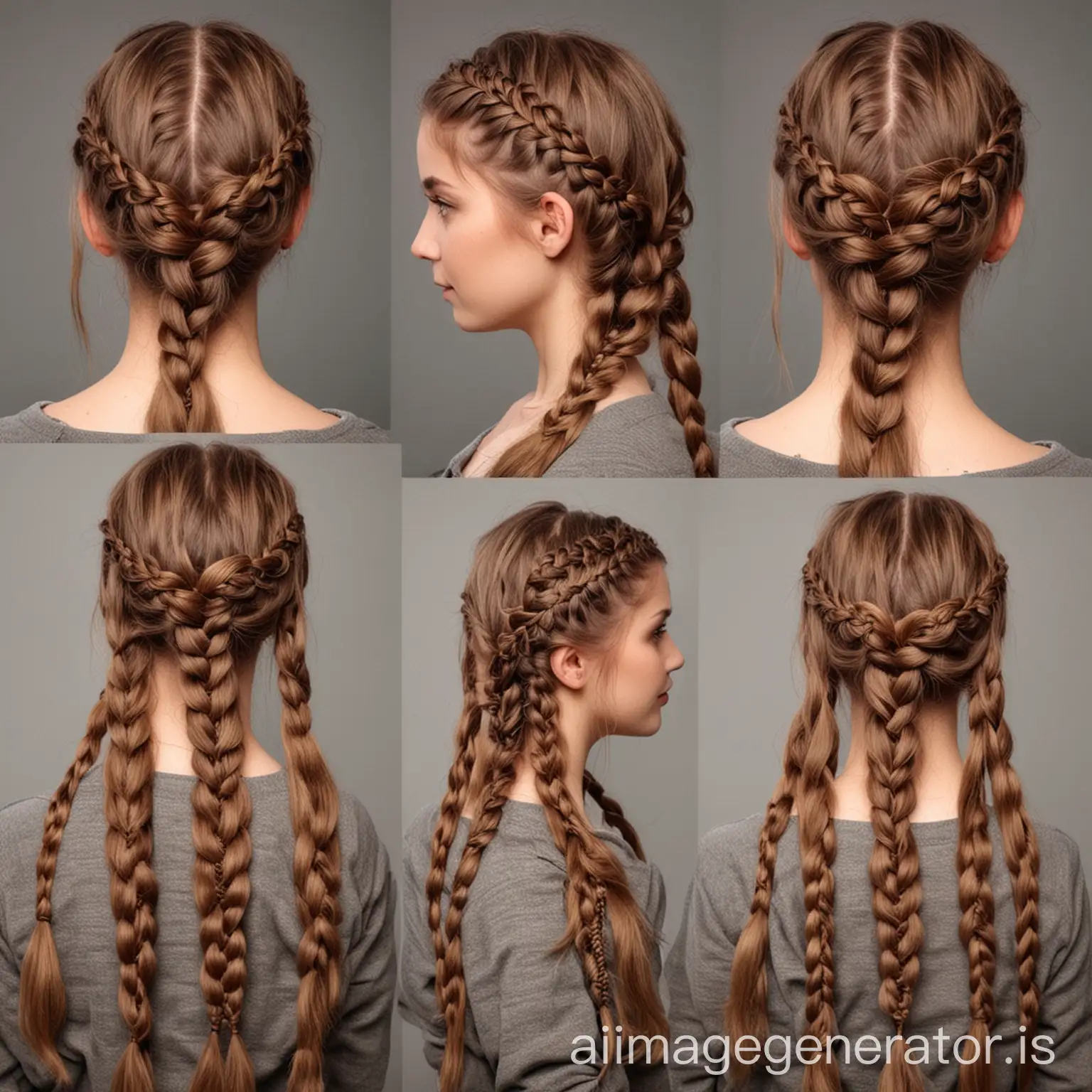 Three-Braids-and-Gimmals-Hairstyle-for-Elegant-Womens-Fashion