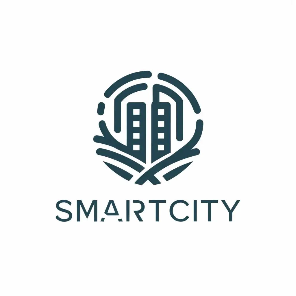 a logo design,with the text "SmartCity", main symbol:City,complex,clear background