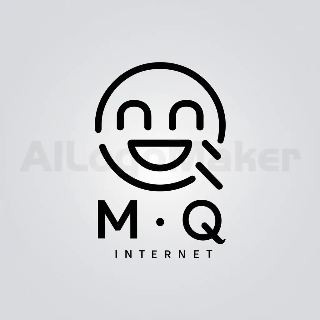 a logo design,with the text "MQ", main symbol:face with open mouth and smiling eyes,Minimalistic,be used in Internet industry,clear background