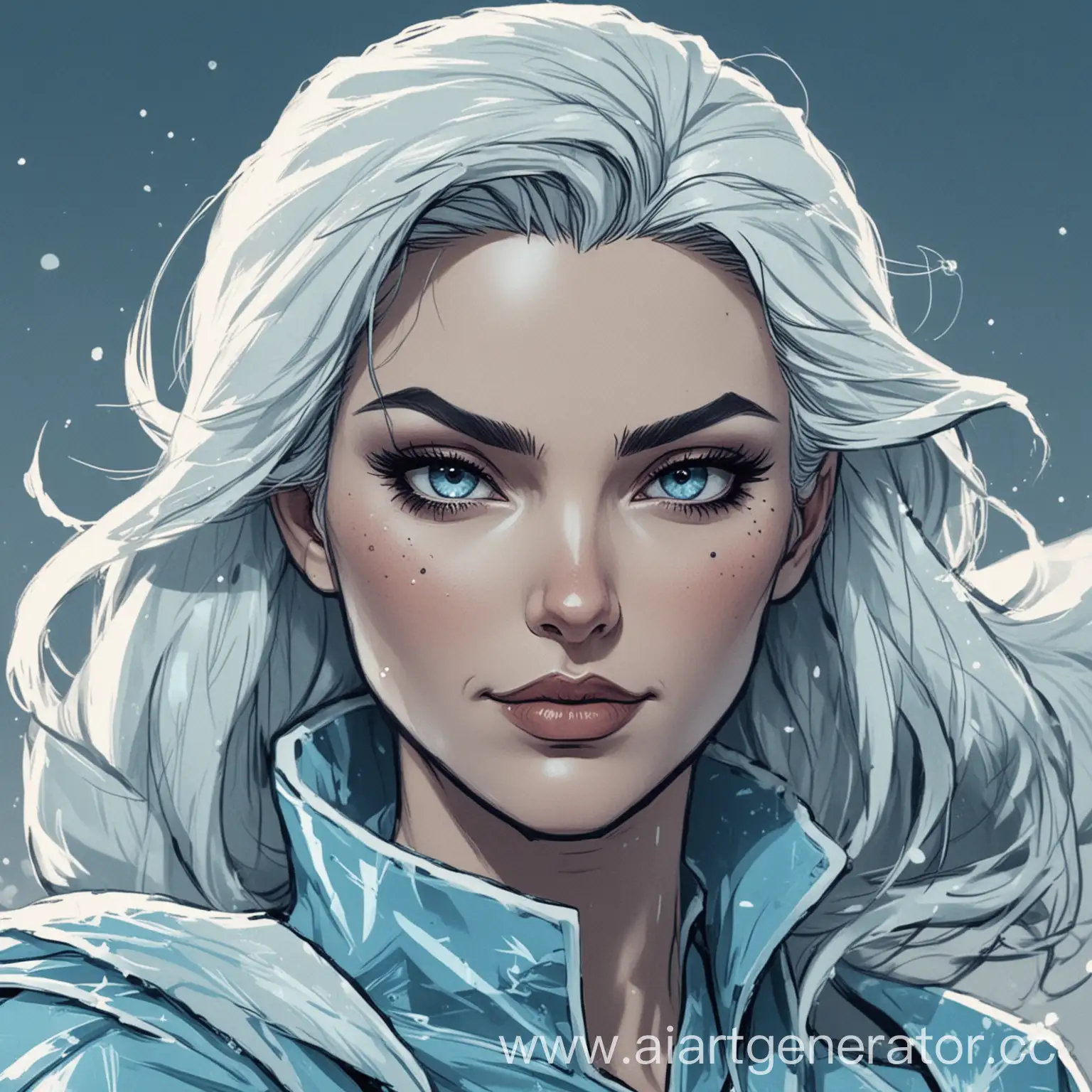 Icy-Blue-Female-Villain-Comic-Style-Artwork-of-a-Frosty-Femme-Fatale