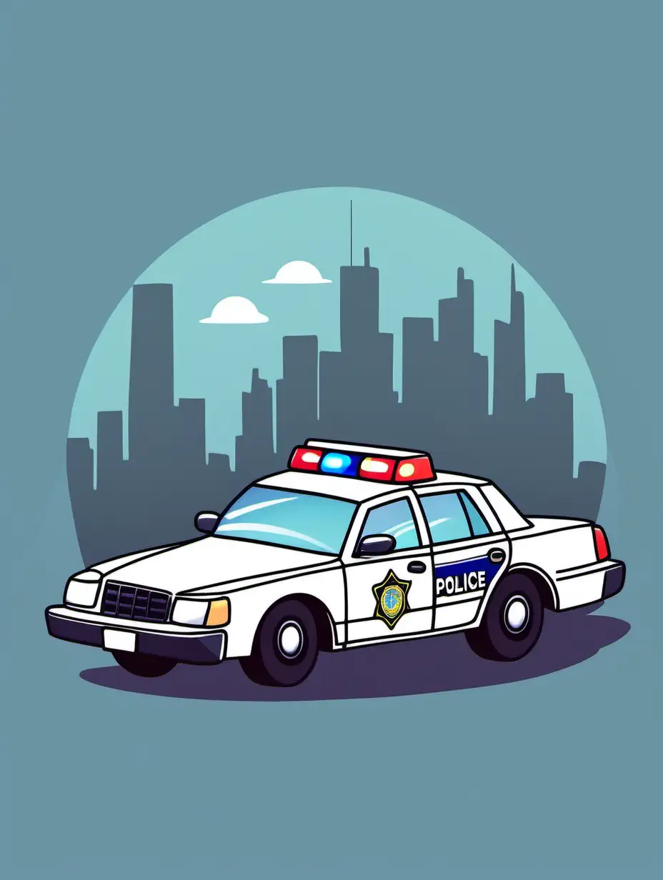 Sleeping Police Car Detailed Illustration for Logo and Cartoon Images