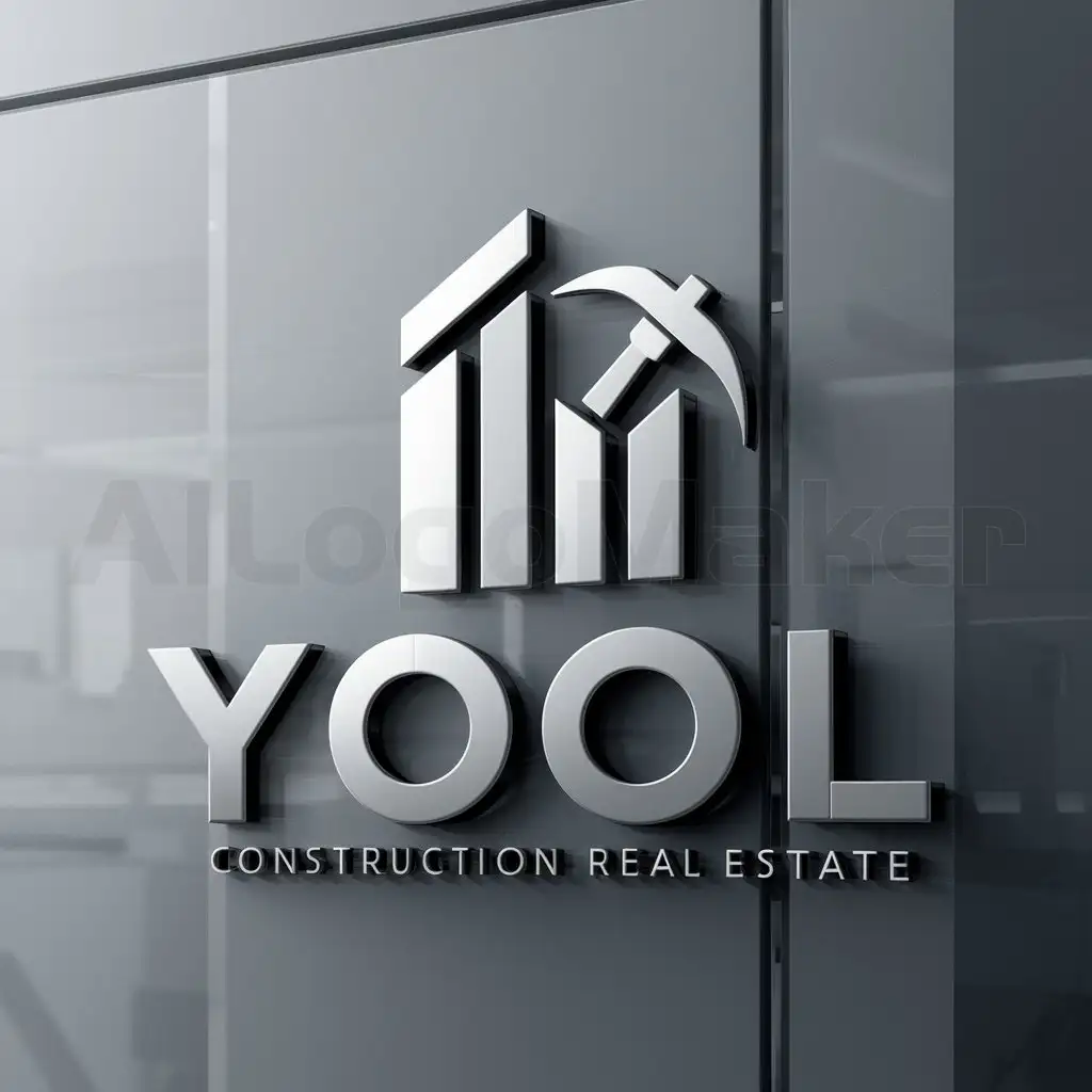 a logo design,with the text "YOOL", main symbol:Construction and Real Estate,Moderate,be used in Construction industry,clear background