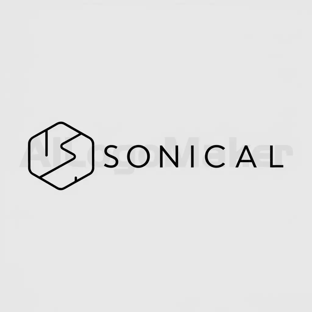 a logo design,with the text "SONICAL", main symbol:hexagone multiplatform,Minimalistic,be used in Technology industry,clear background