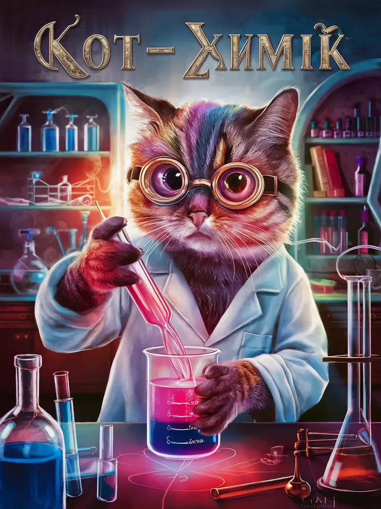 Clever-Cat-Chemist-Mixing-Colorful-Potions