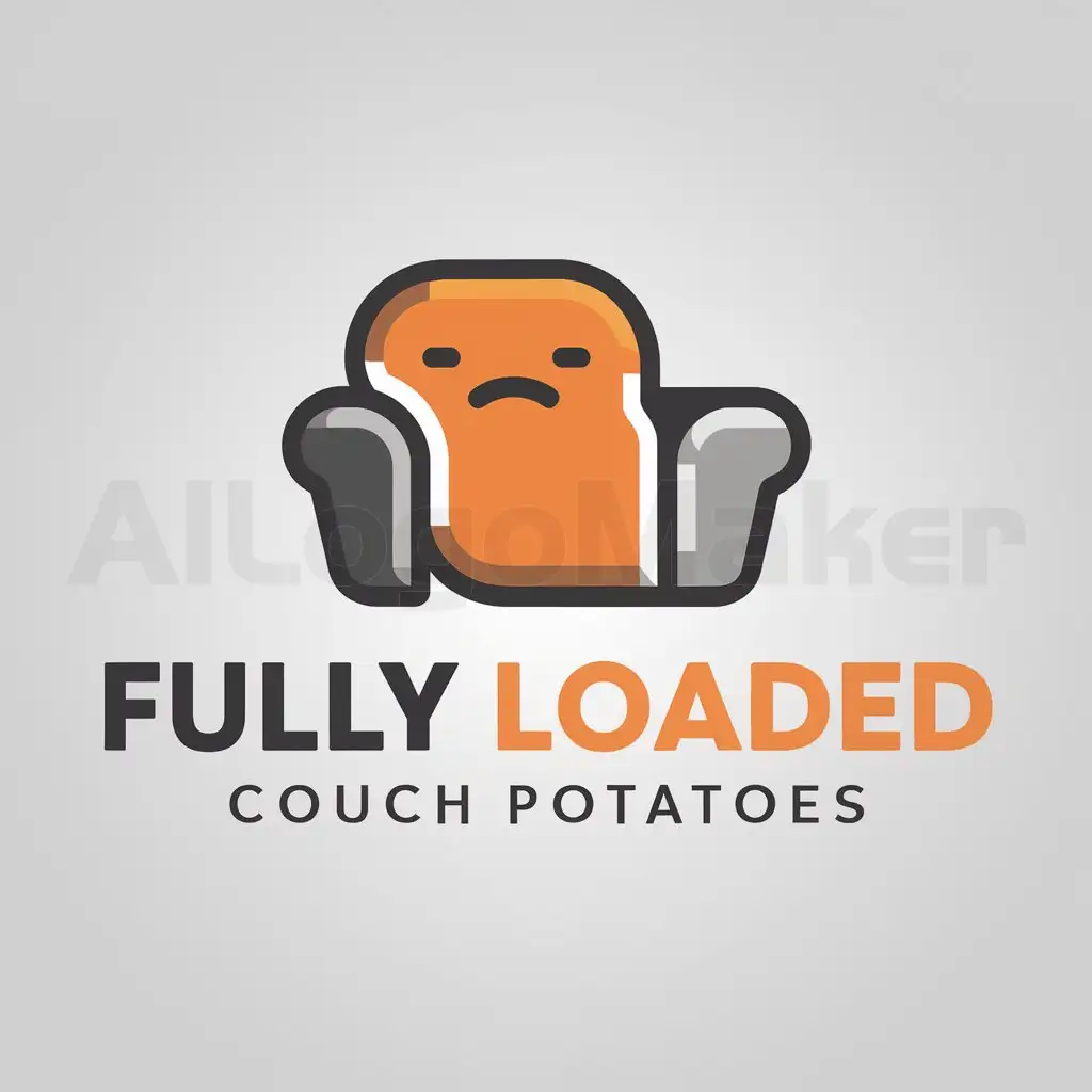 a logo design,with the text "Fullyloaded Couchpotatoes", main symbol:couch potato,Moderate,be used in podcast industry,clear background