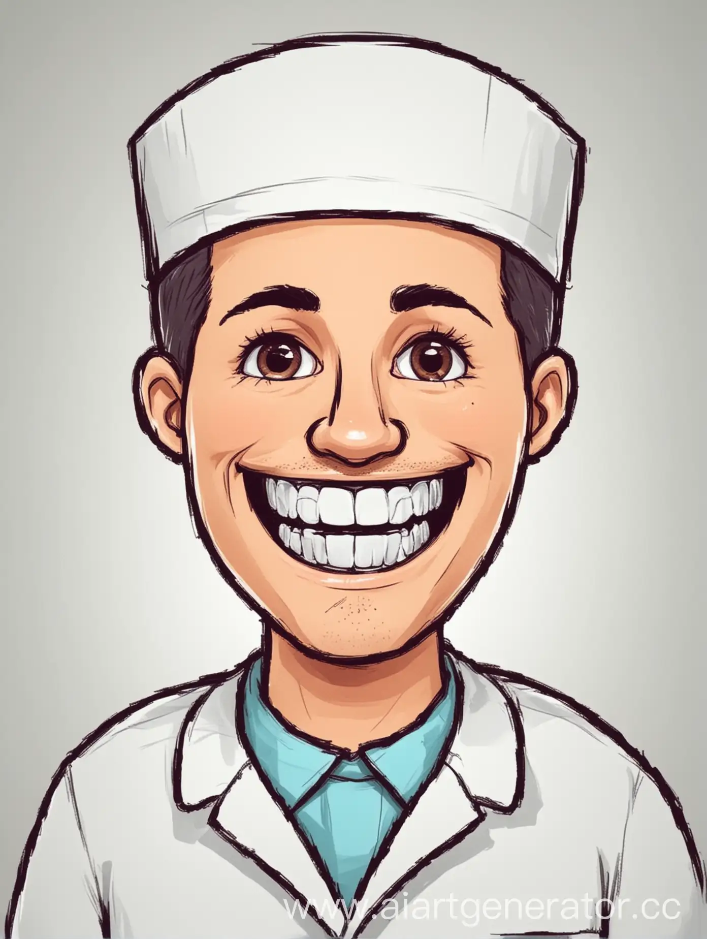 Cartoon-Dentist-Character-Sketch-in-Bold-Black-Lines
