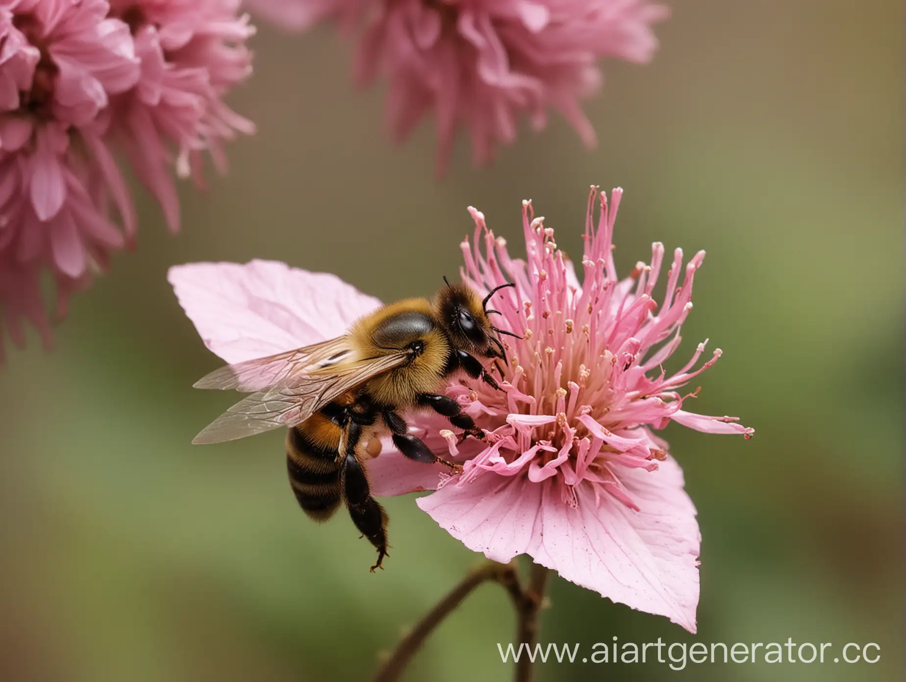 PinkWinged-Bee-Resting-on-Leaflet