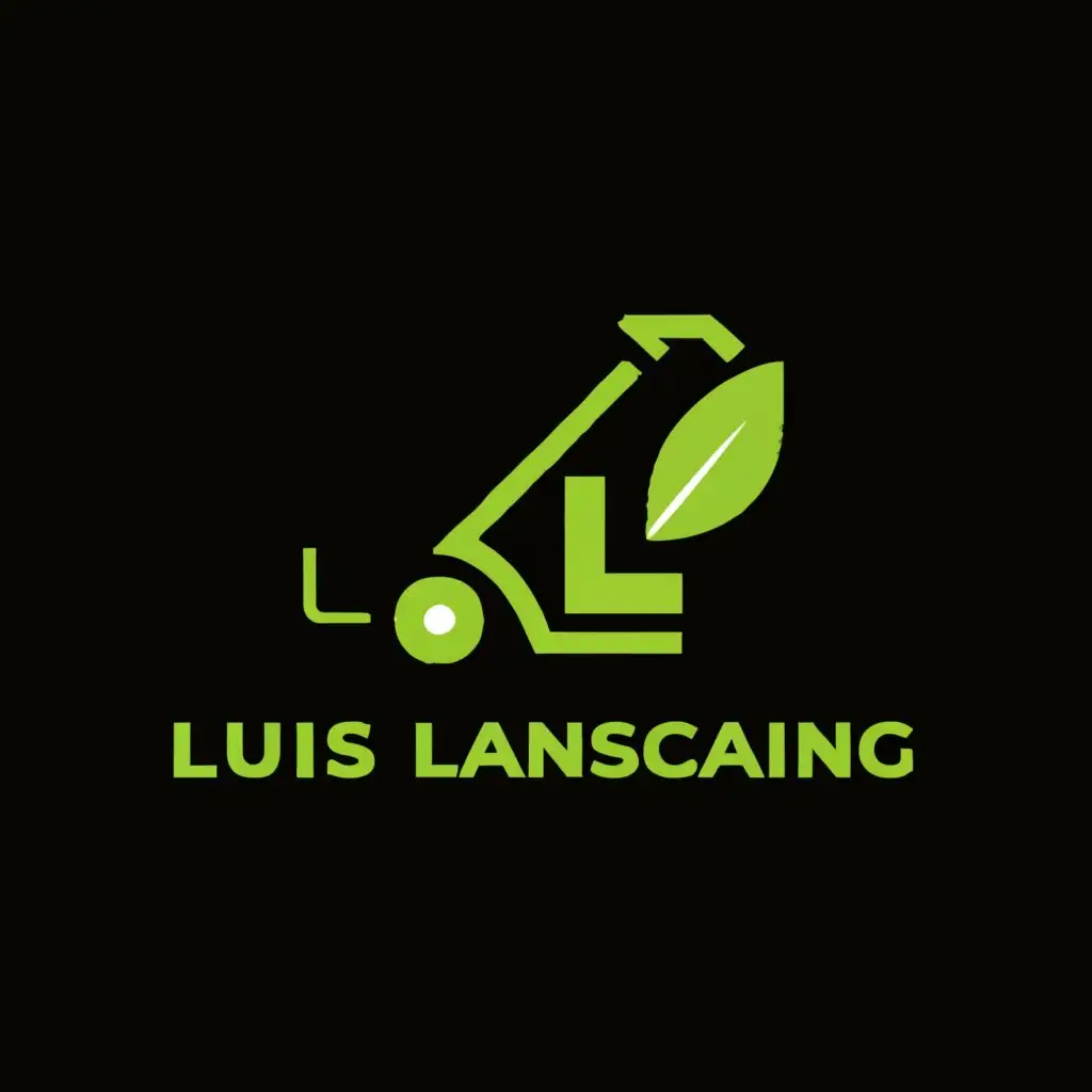 a logo design,with the text "Luis Landscaping", main symbol:lawnmower,Minimalistic,be used in landscaping industry,clear background