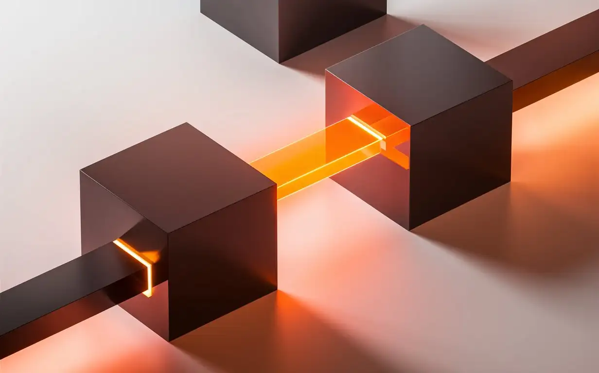 Interconnected-Cubes-with-Orange-Line