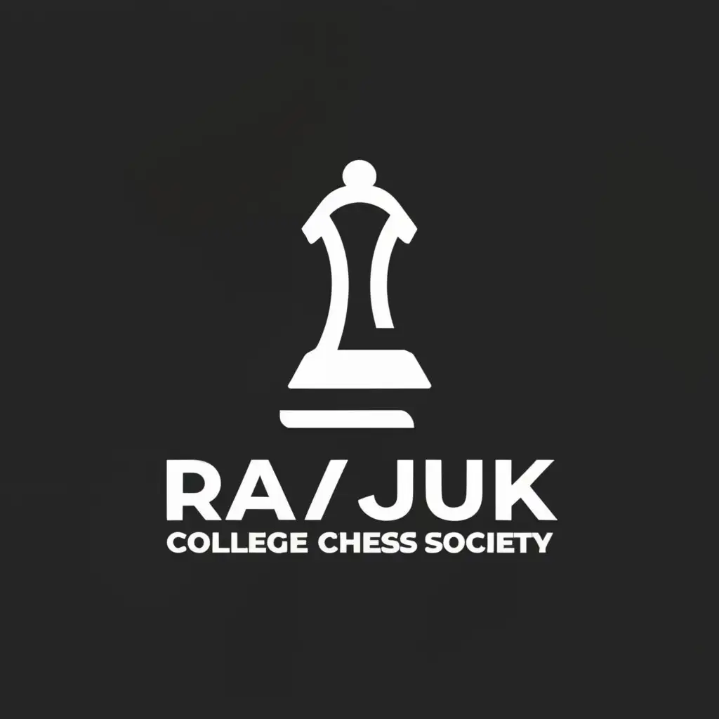 a logo design,with the text "Rajuk College Chess Society", main symbol:chess,Minimalistic,be used in Others industry,clear background