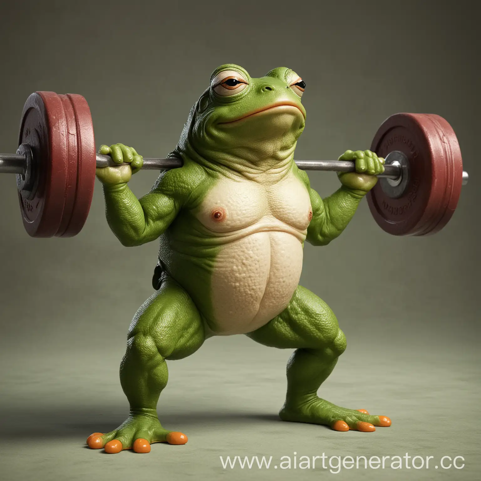 Muscular-Frog-Pepe-Weightlifter-Pumping-Iron-in-Gym