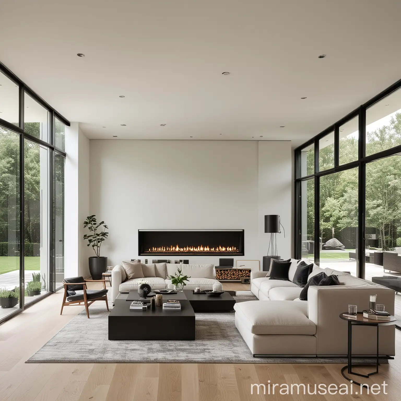 Contemporary Living Room Interior with Minimalist Design