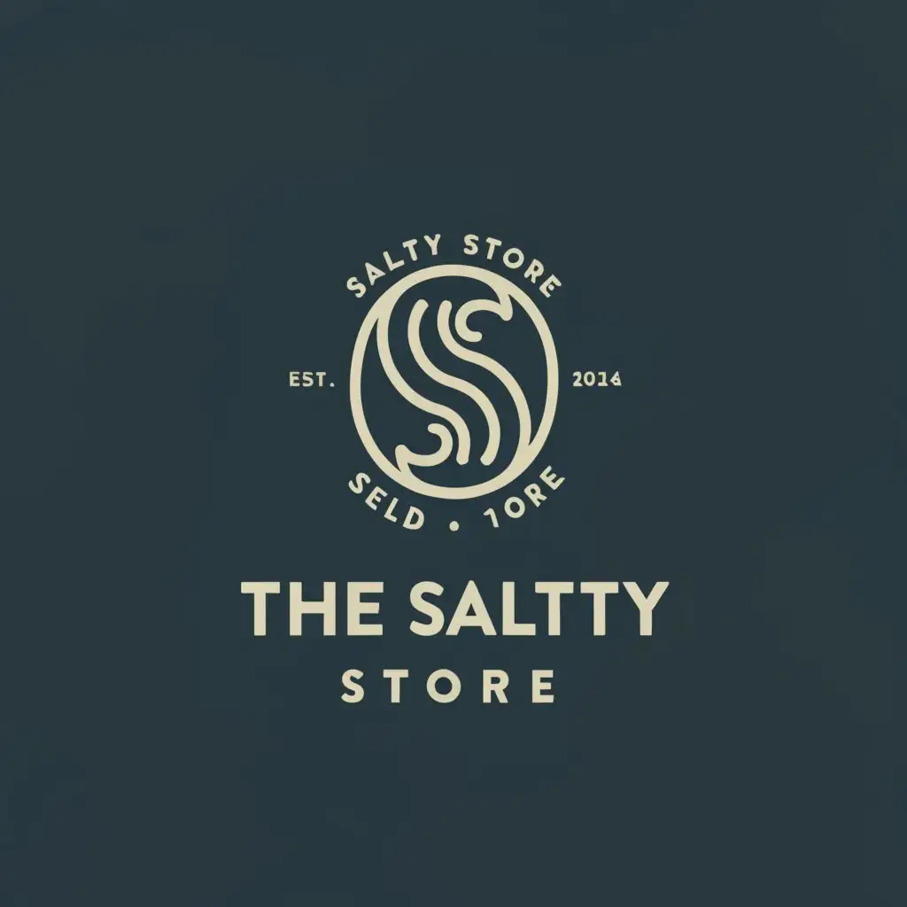 a logo design,with the text "theSALTYstore", main symbol:S,Minimalistic,clear background
