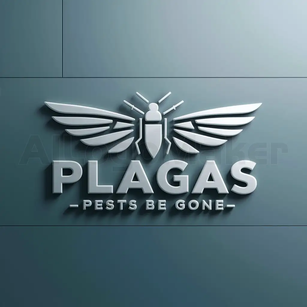 a logo design,with the text "PESTS BE GONE", main symbol:PLAGAS,Moderate,clear background