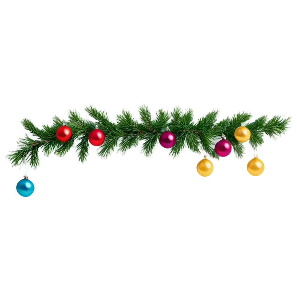 Vibrant-New-Years-Branch-PNG-Image-Festive-Serpentine-and-Multicolored-Balls