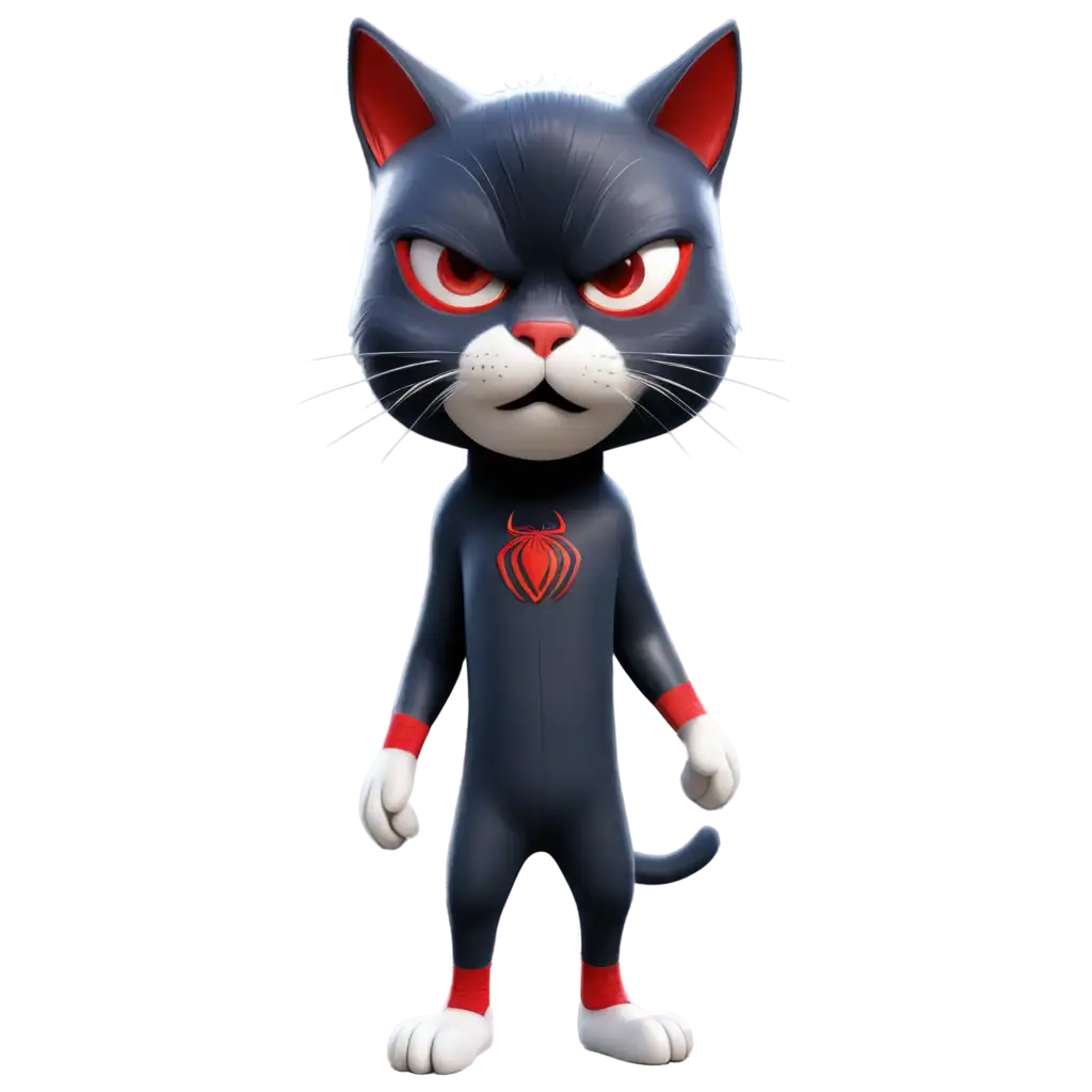 Head-Cat-Cartoon-with-Spiderman-Mask-HighQuality-PNG-Image-for-Dynamic-Visual-Content