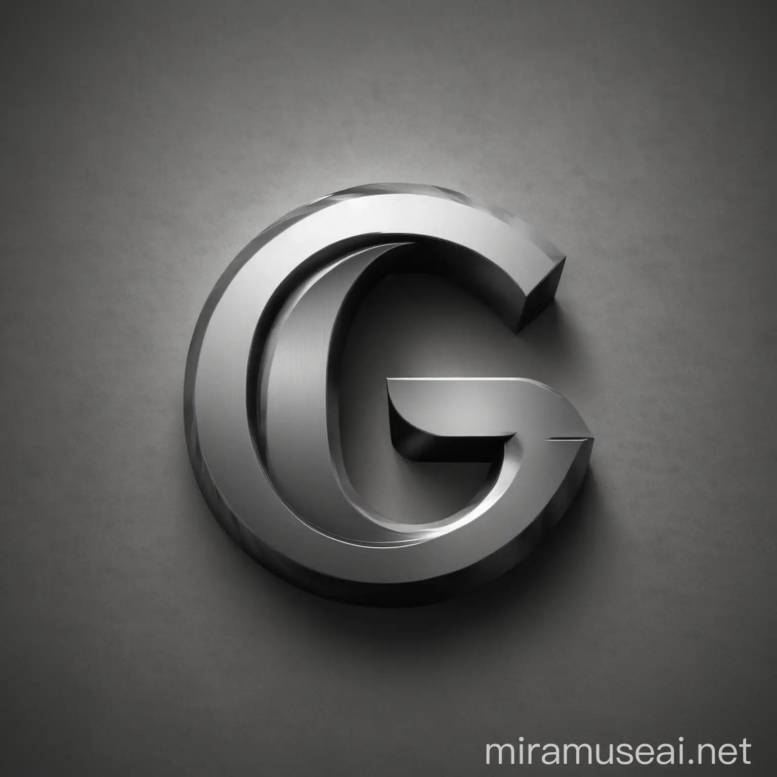 Create a greyscale logo with the letter capital G as main focus point. The overall image should breath IT and technology