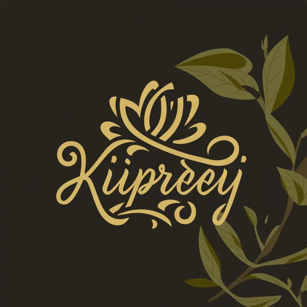 a logo design,with the text 'Kiprey', main symbol:The main symbol is a stylized flower with calligraphy,complex,be used in Entertainment industry,clear background