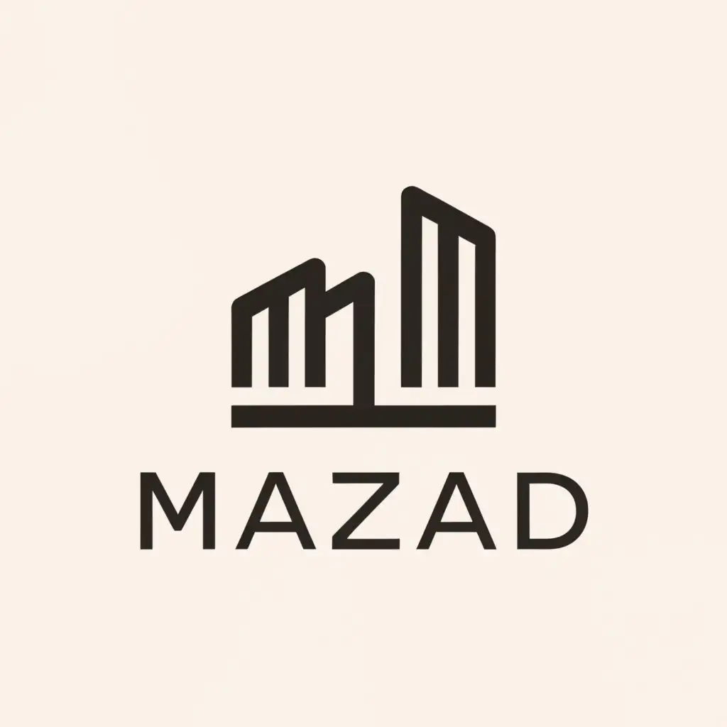 a logo design,with the text "mazad", main symbol:building,Minimalistic,be used in Real Estate industry,clear background