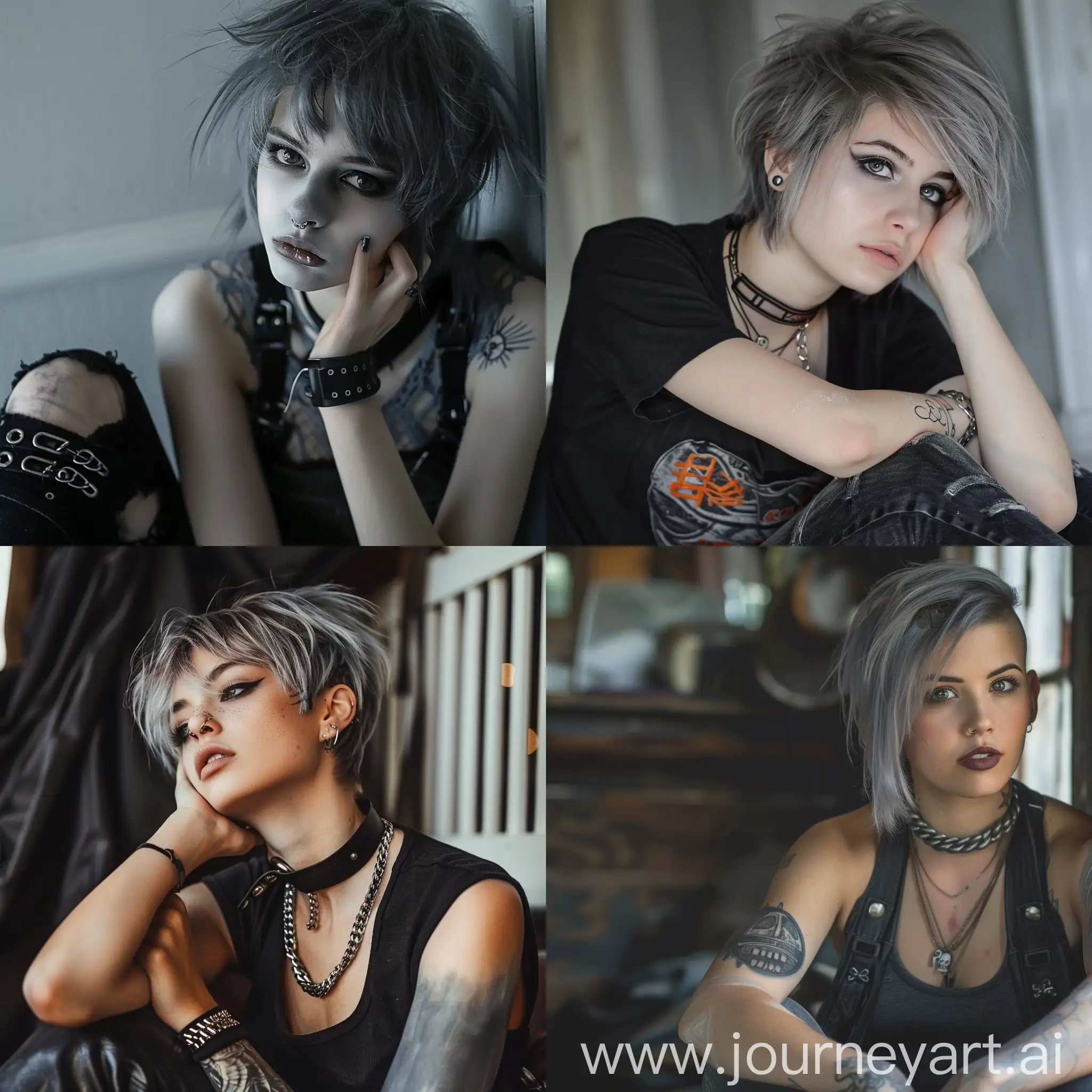 Contemplative-Punk-Girl-with-Gray-Hair-and-Skin