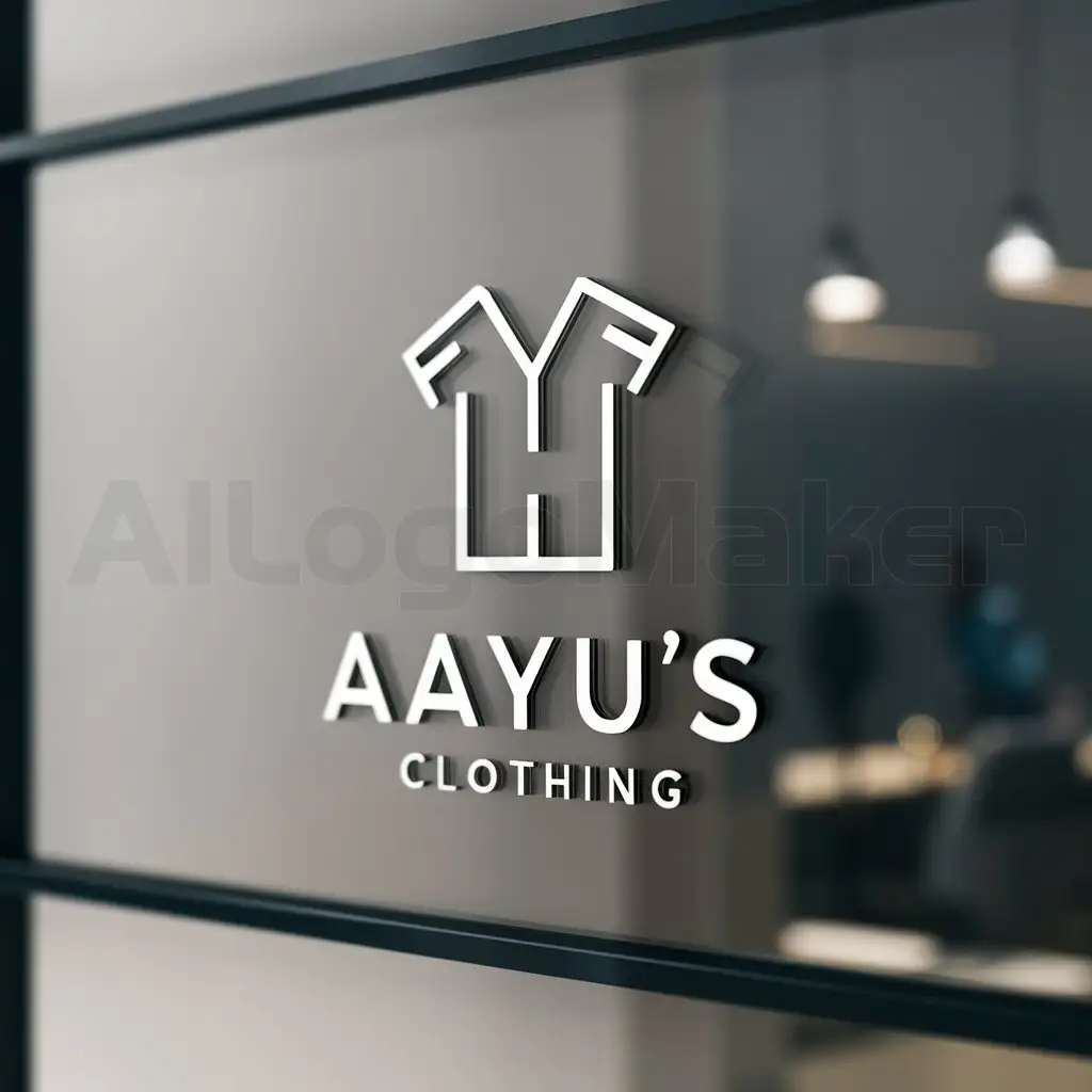 a logo design,with the text "aayu's  clothing", main symbol:clothing,Moderate,be used in fashion industry,clear background