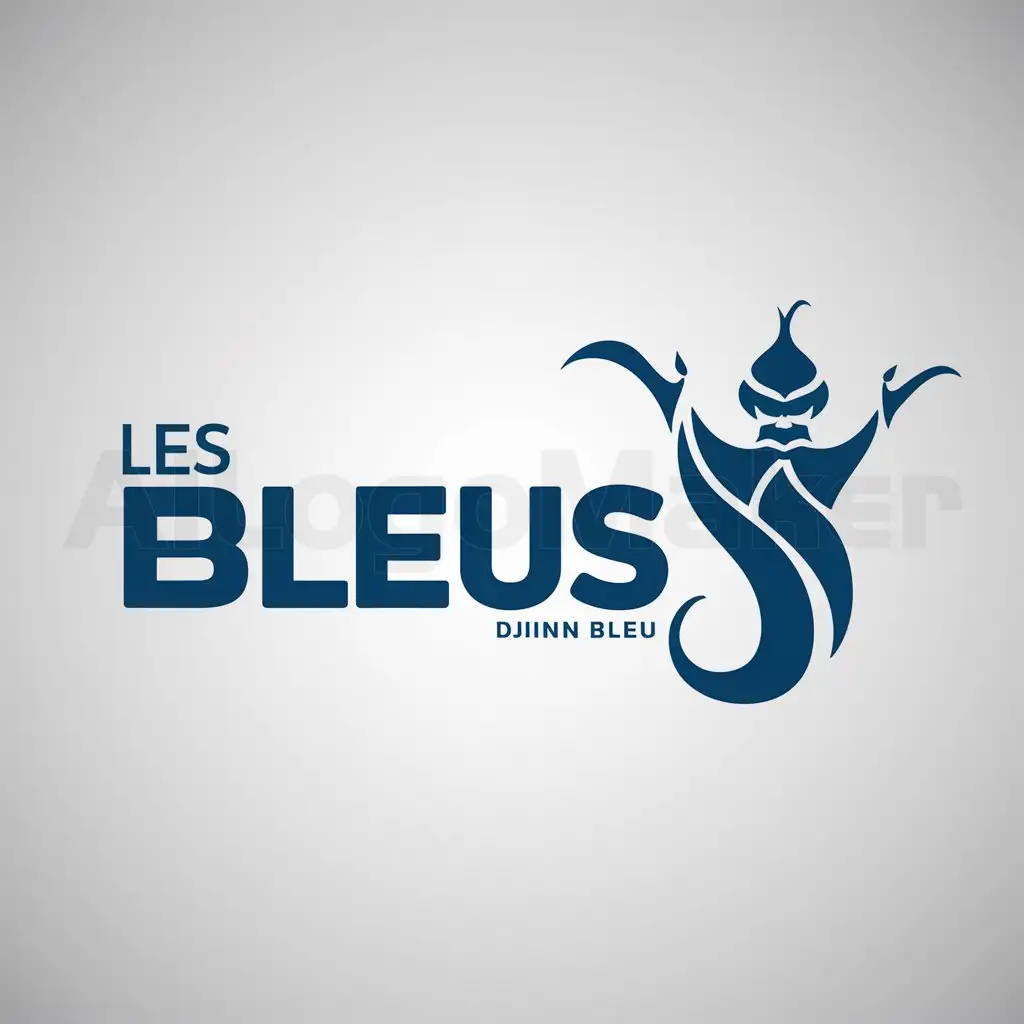a logo design,with the text "les bleus", main symbol:Djinn Bleu,complex,be used in Sports Fitness industry,clear background