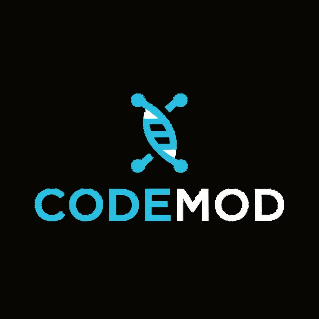 a logo design,with the text "CodeMod", main symbol:stylized DNA code,Moderate,be used in Nonprofit industry,clear background