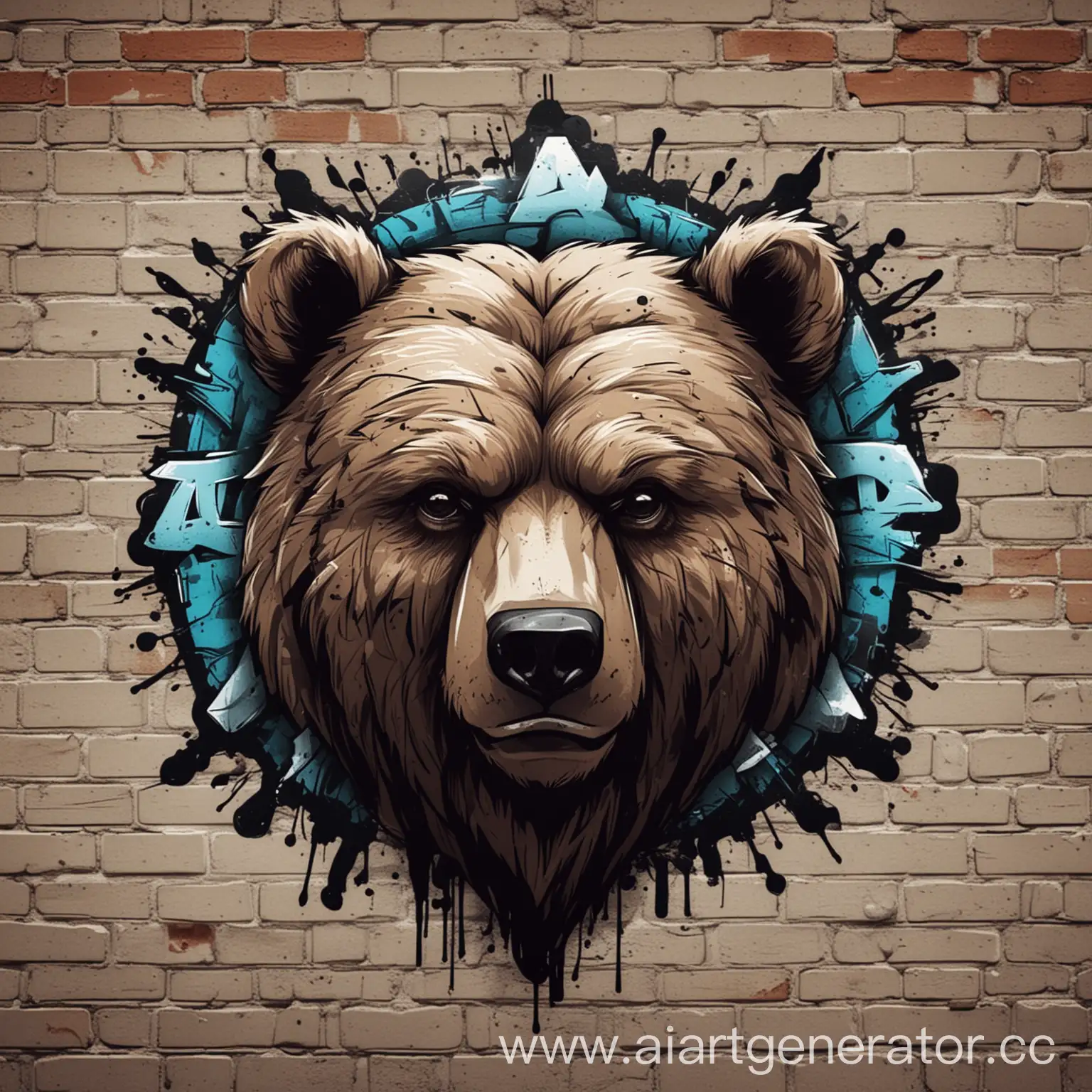 Graffiti-Style-Bear-Head-Logo-Design
