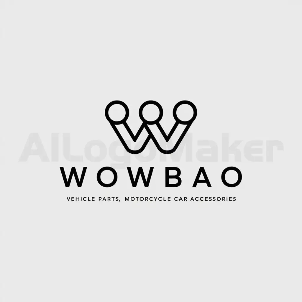a logo design,with the text "vehicle parts, motorcycle car accessories", main symbol:wowbao,Minimalistic,be used in Automotive industry,clear background