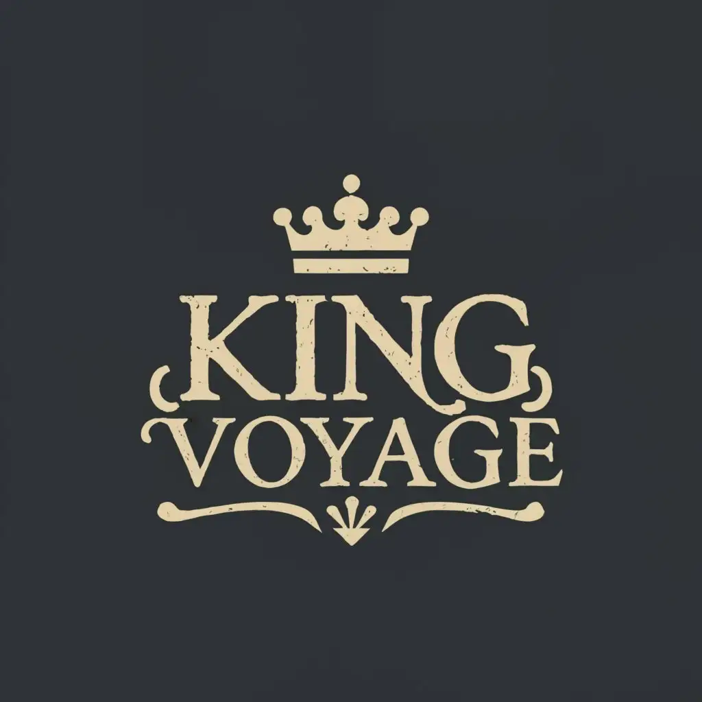 a logo design,with the text "KING VOYAGE", main symbol:CROWN, KEYBOARD,Moderate,be used in Entertainment industry,clear background