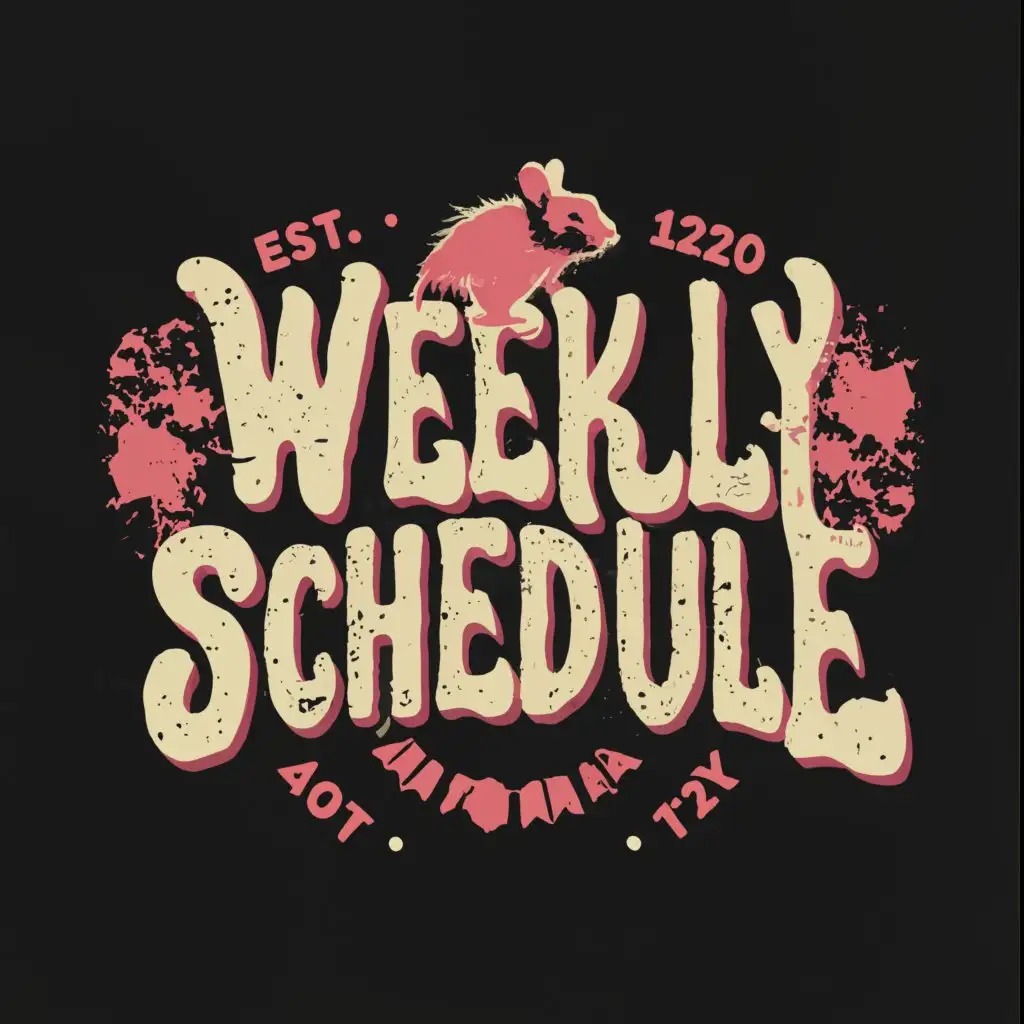 a logo design,with the text "weekly schedule", main symbol:punk rat feminine,complex,be used in Nonprofit industry,clear background