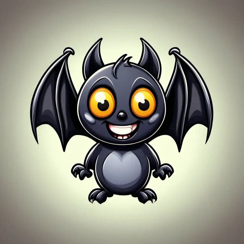 cartoon bat; plain background