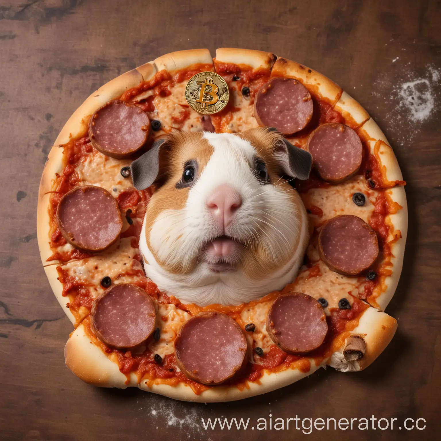 Bitcoin-Pizza-with-Sausages-and-Guinea-Pig-Face-Topping