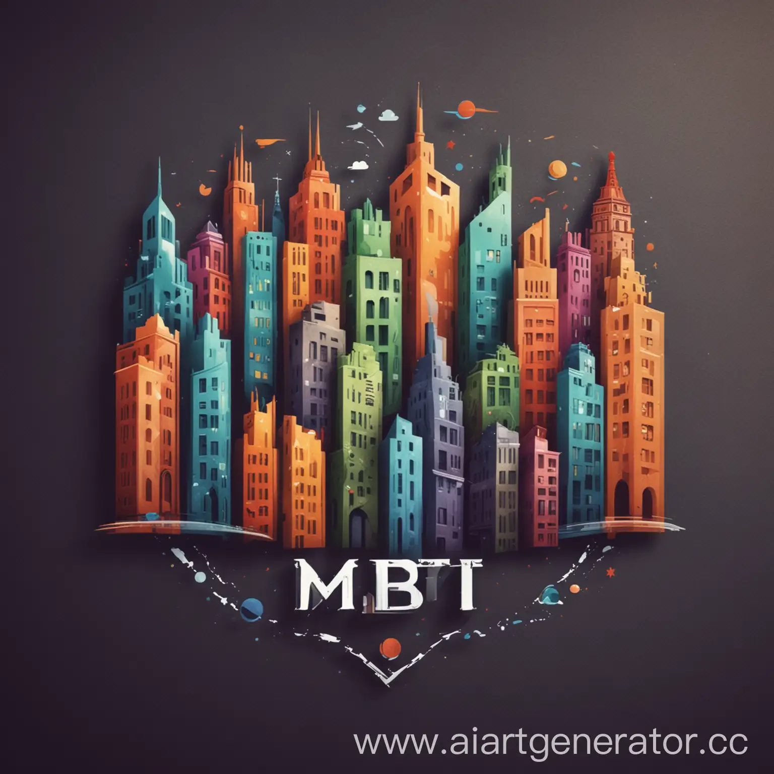 Colorful-MBTI-Logo-Amid-Urban-Cityscape