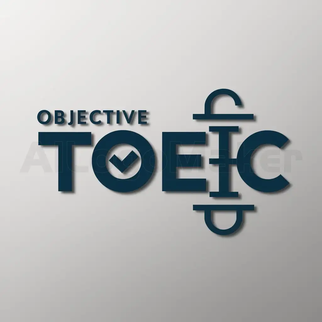 a logo design,with the text "objective toeic", main symbol:create logo by marking toeic objective,Moderate,clear background
