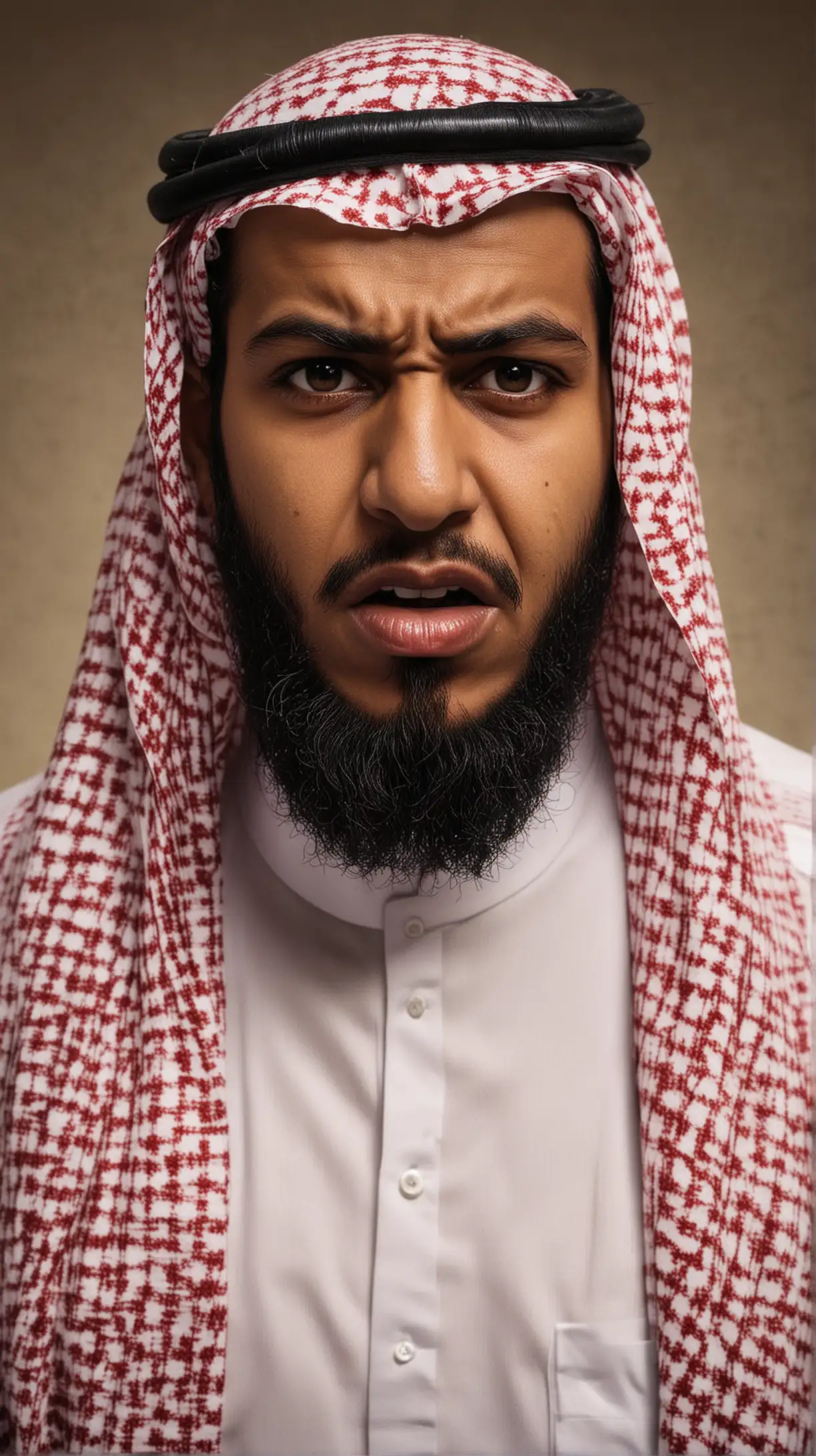 Furious Saudi Man Expresses Anger in Traditional Attire