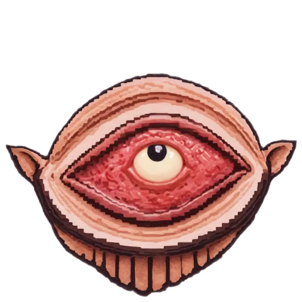 Art 
Fleshy Meat Badge With Eye in the middle 