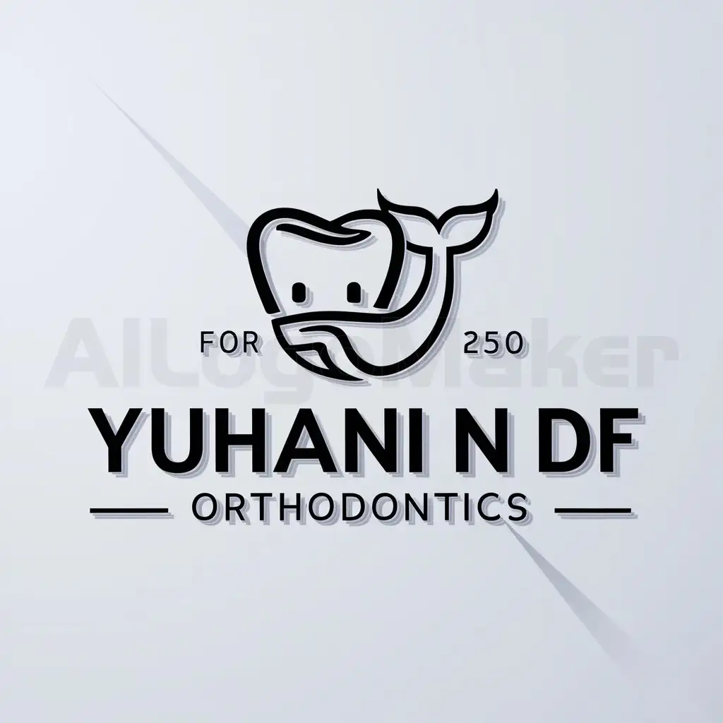 a logo design,with the text "Yuhani n DF n Orthodontics", main symbol:["molar","whale tail"],complex,be used in Medical Dental industry,clear background