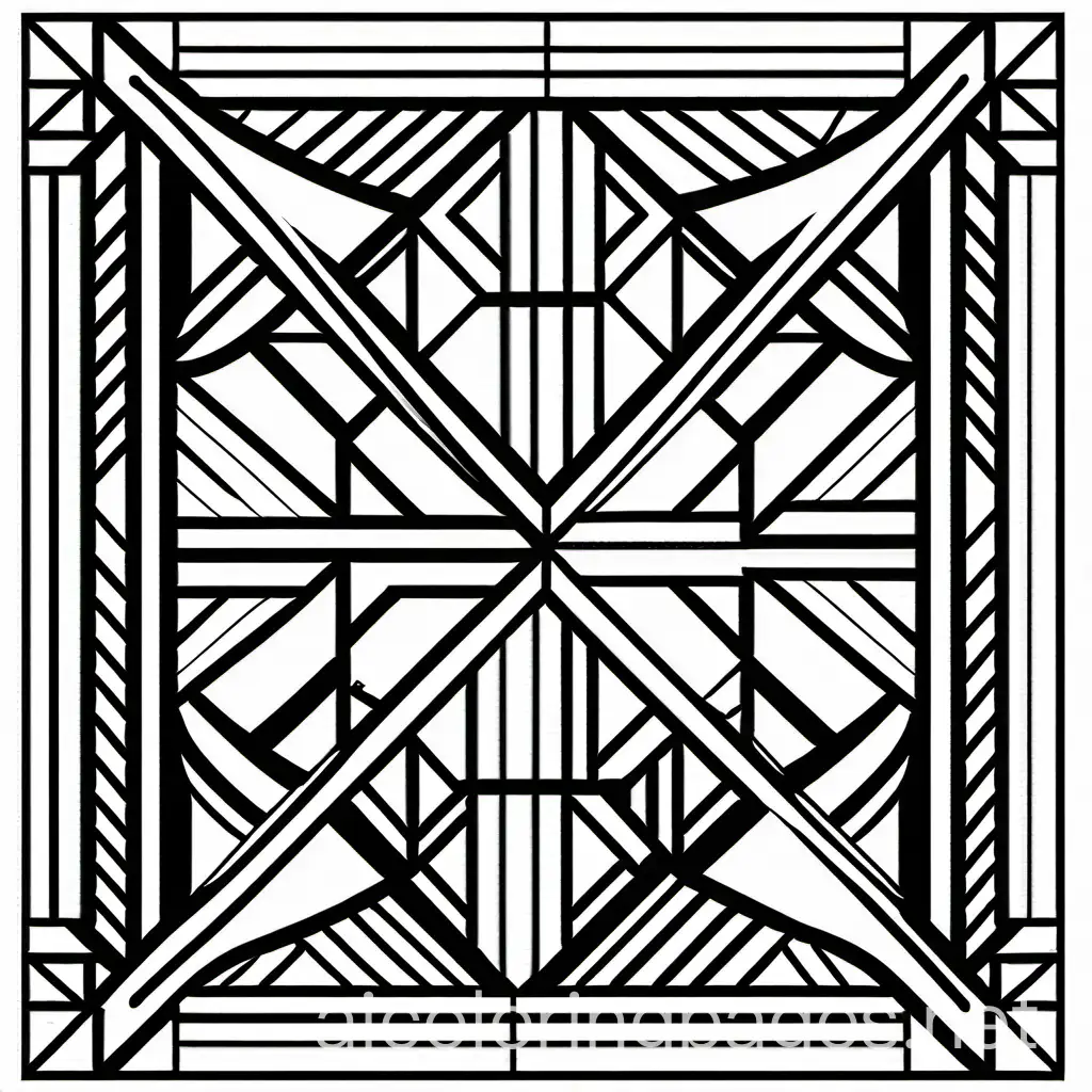 quilt coloring pages for adults, Coloring Page, black and white, line art, white background, Simplicity, Ample White Space. The background of the coloring page is plain white to make it easy for young children to color within the lines. The outlines of all the subjects are easy to distinguish, making it simple for kids to color without too much difficulty