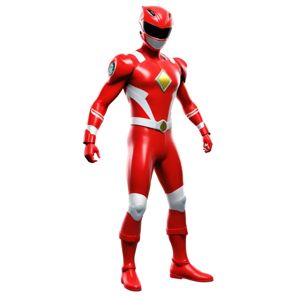3d, red power ranger, police theme, full body, plain color background