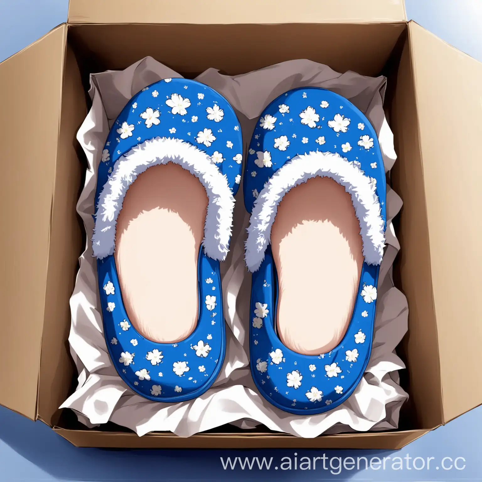 Anime-Art-Blue-Slippers-in-Box