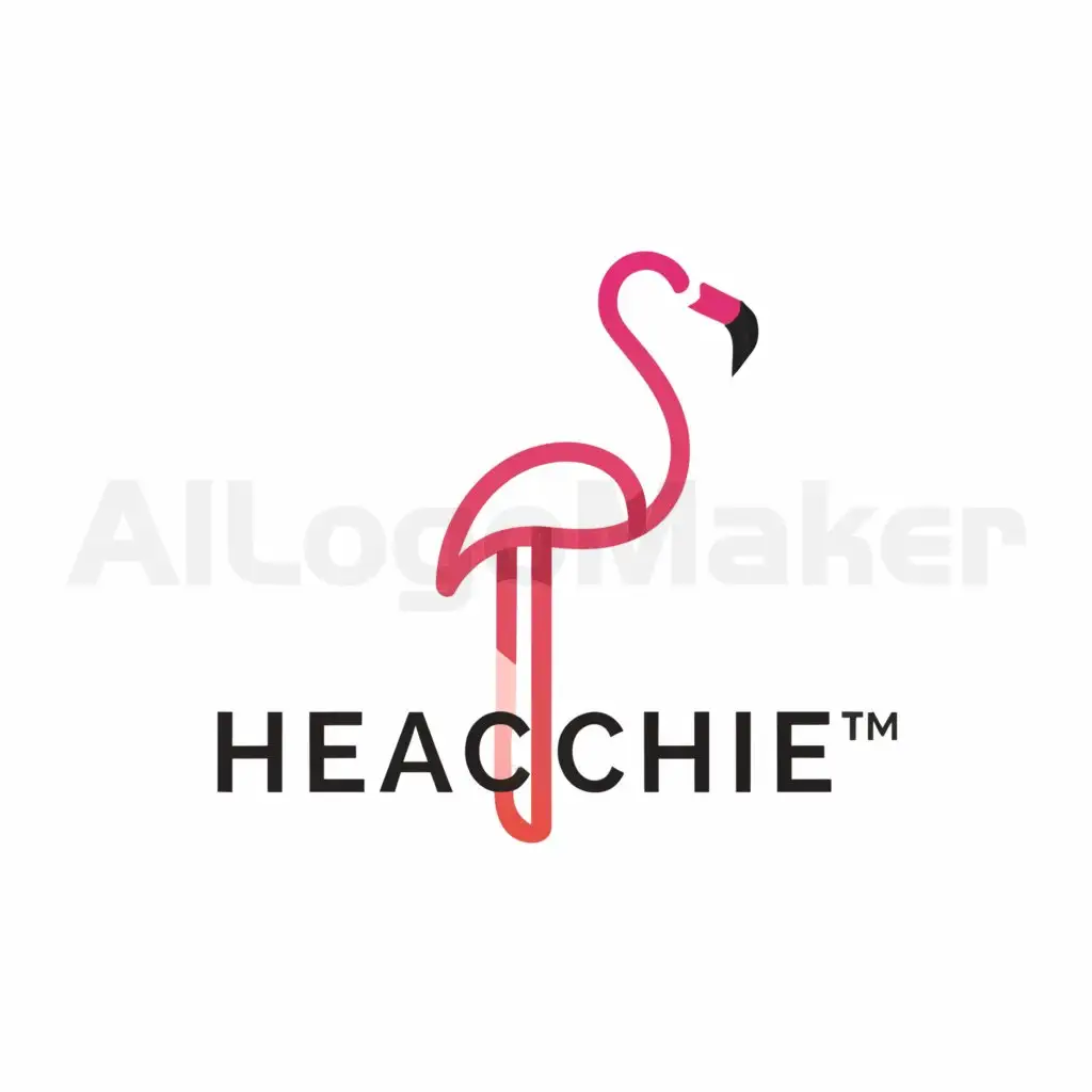 a logo design,with the text "heachie", main symbol:flamingo,Moderate,be used in Retail industry,clear background