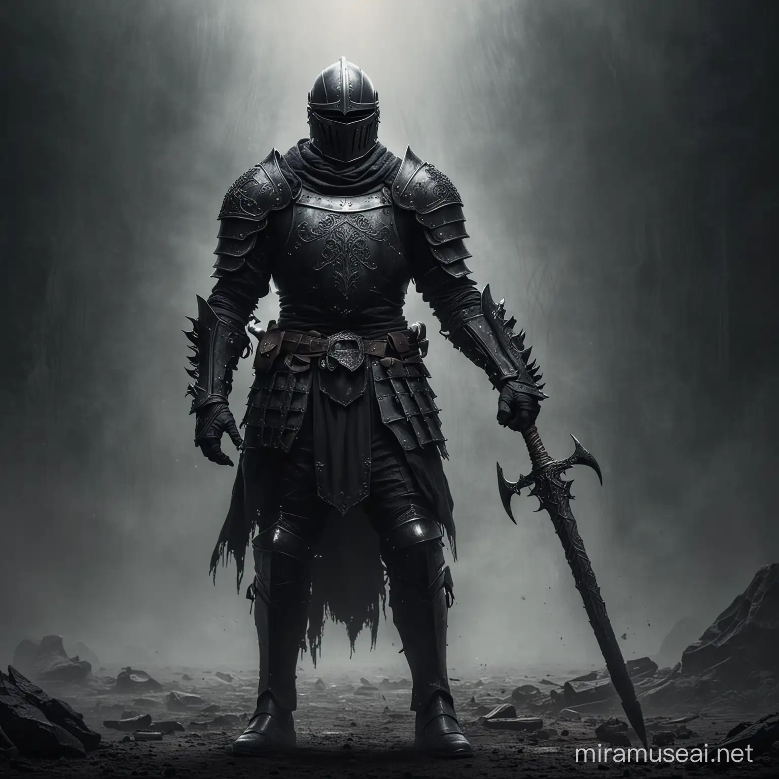 Sinister Knight with Mace Dark Fantasy Warrior Art