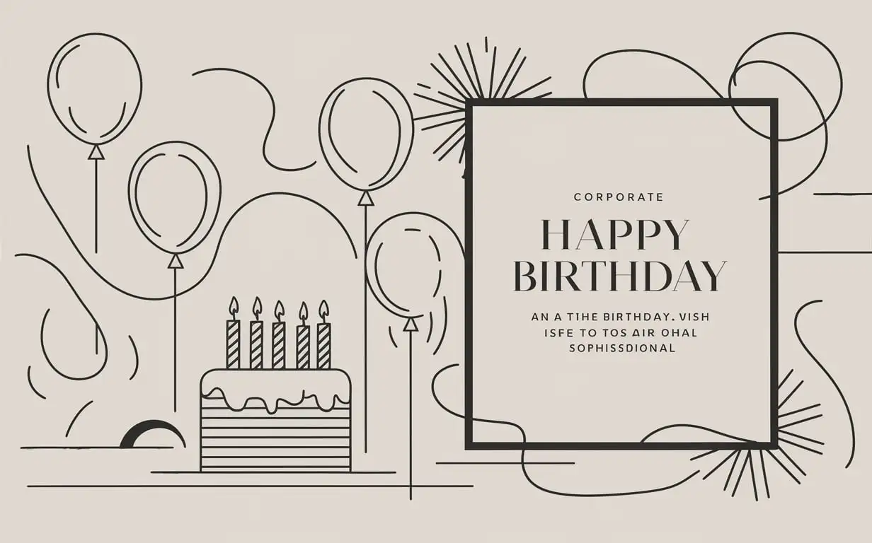 открытка с днем рождения, корпоративный стиль, минимализм
