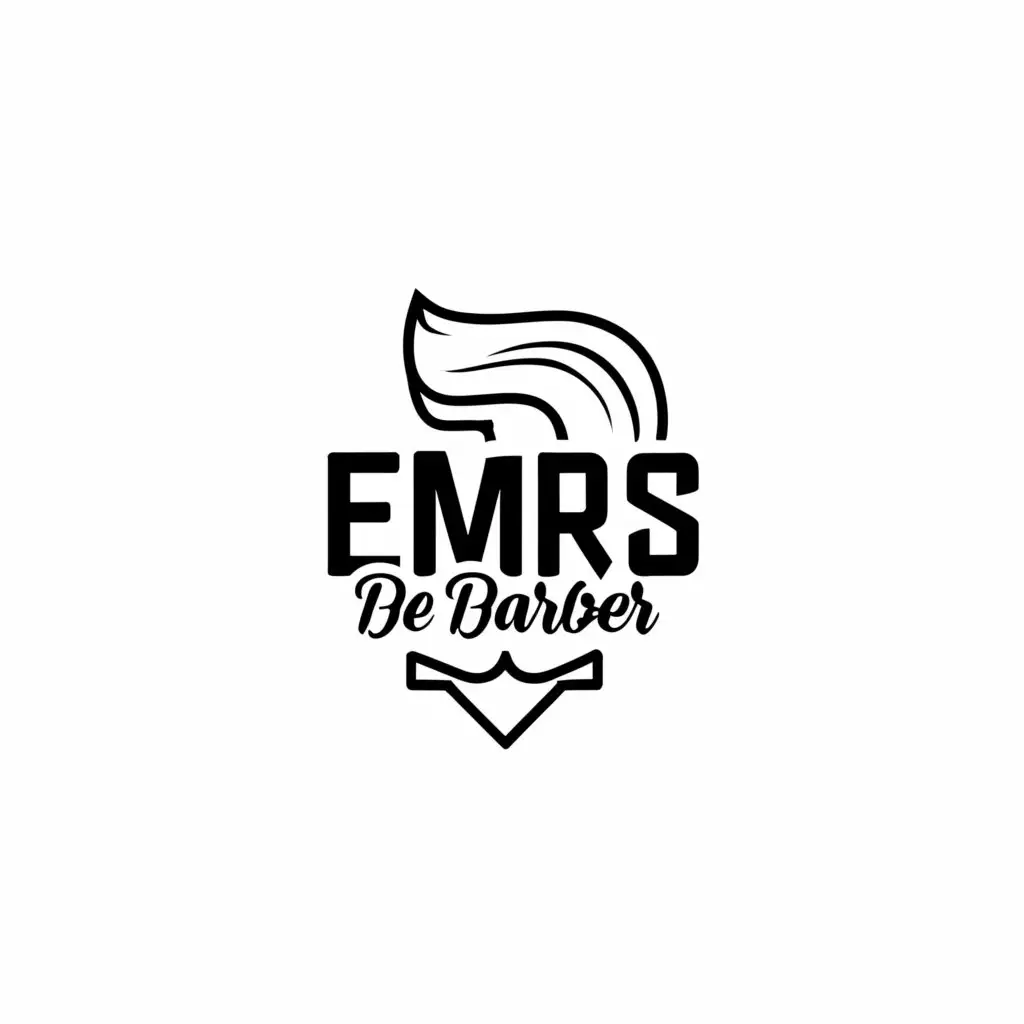 a logo design,with the text "EMRS de Barber", main symbol:barber hair fade,Moderate,clear background